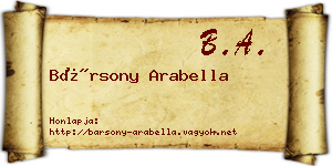 Bársony Arabella névjegykártya